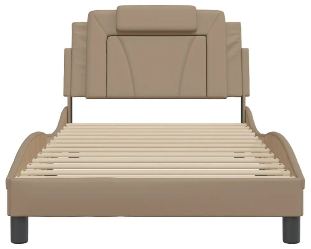 vidaXL cappuccino színű ágykeret Viana LED-ekkel matrac nélkül 100 x 200 cm