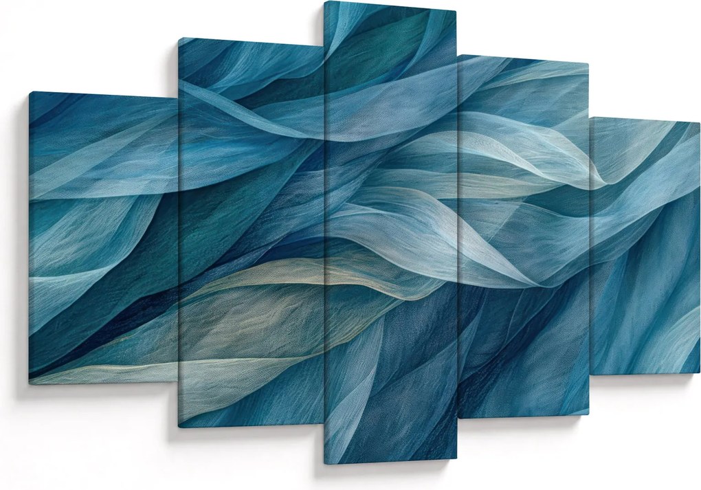 Kép - Kék és fehér fodrok (150x105 cm)