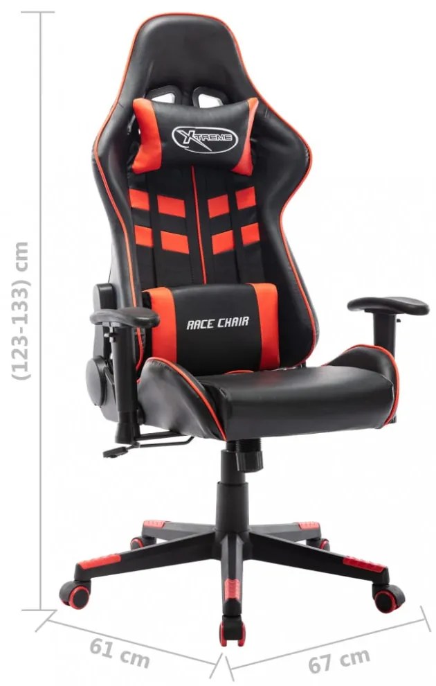 fekete és piros műbőr gamer szék