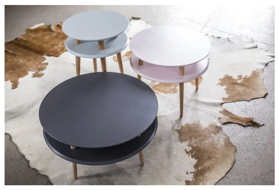 UFO világosszürke tárolóasztal, ⌀ 45 cm - Ragaba