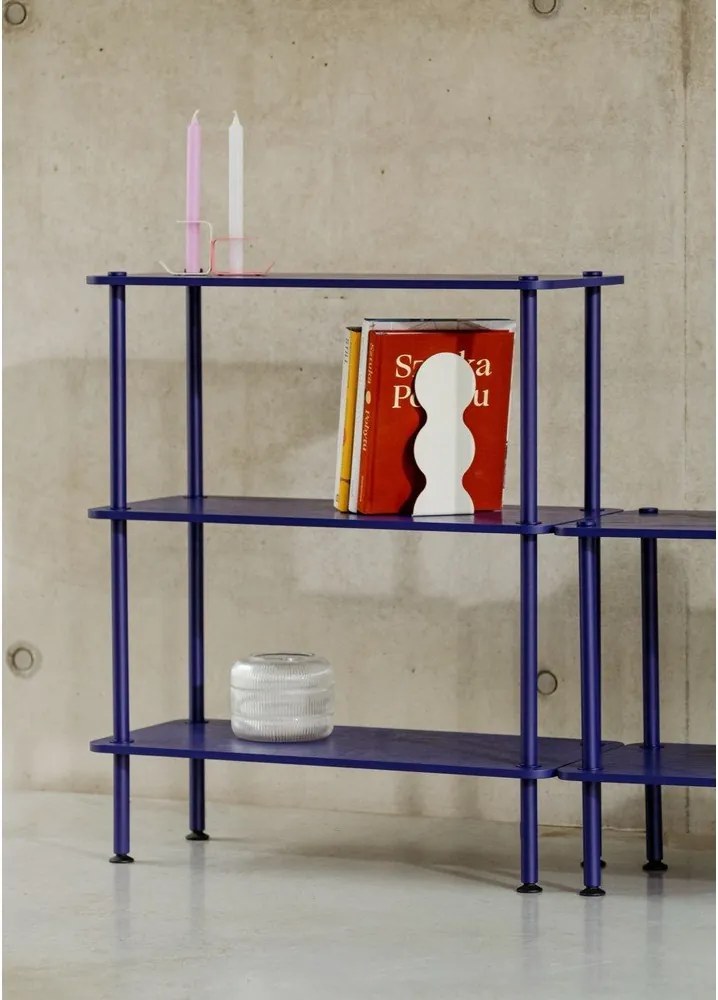 Kék polcos állvány tölgyfa dekorral 80x90,5x35 cm Teidi – noo.ma