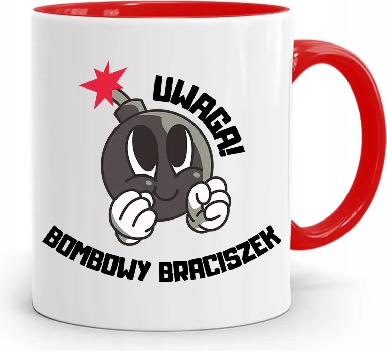 Piros Bögre Ajándék Testvérnek Robbanó Testvér nyomott mintával