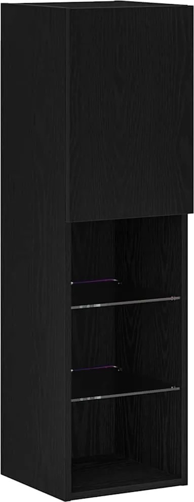 vidaXL TV szekrény garnitúra Fekete tölgy 30,5 x 30 x 102 cm Faanyag