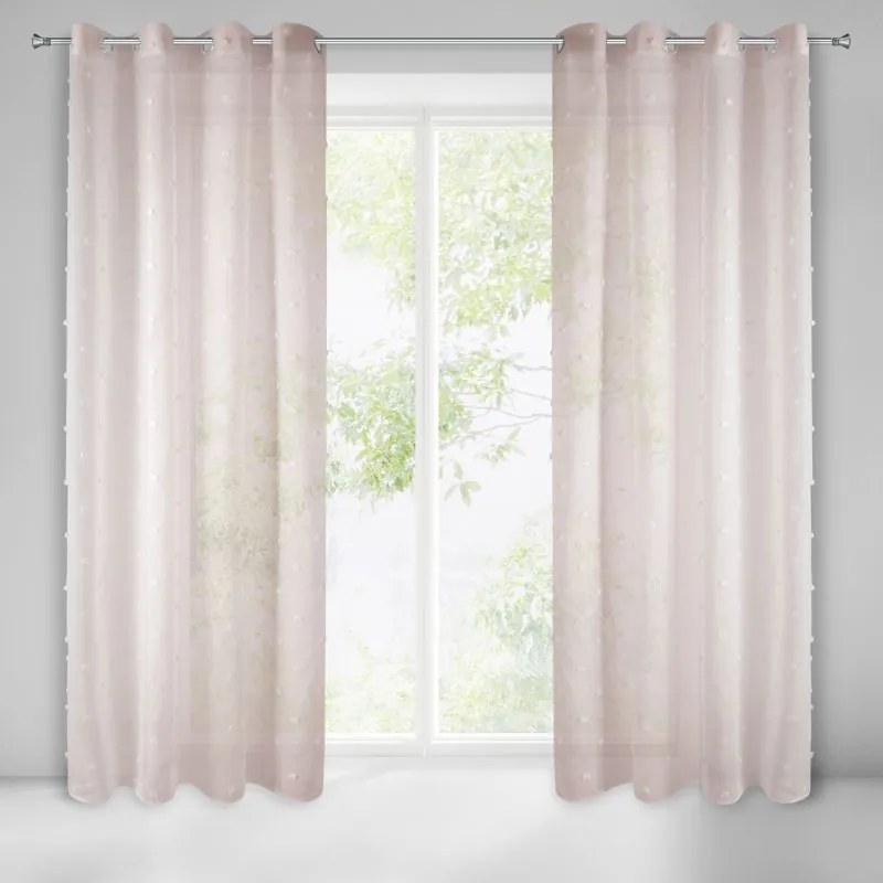 Készfüggöny karikákon 140x250cm Rózsaszín