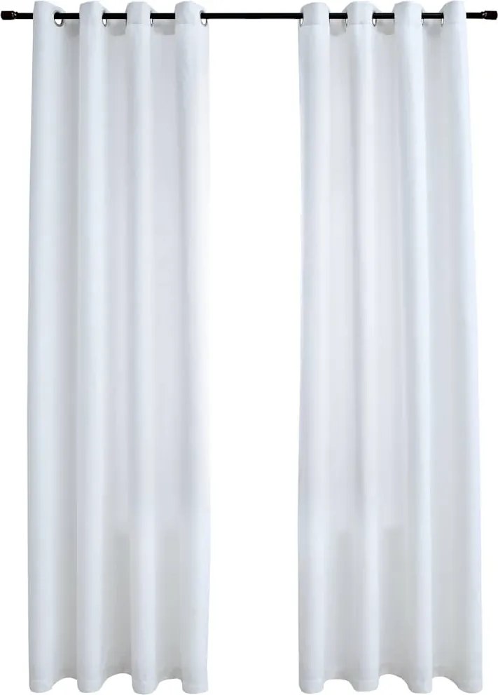 vidaXL 2 db törtfehér sötétítőfüggöny fémgyűrűkkel 140 x 245 cm