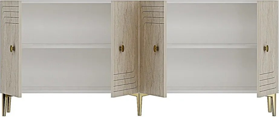 Lessi 180 - White, Travertine