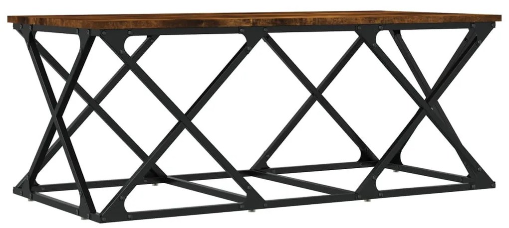 Füstös tölgy színű szerelt fa dohányzóasztal 100 x 49 x 40 cm
