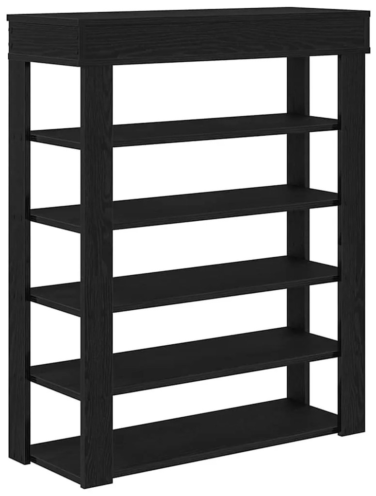 fekete szerelt fa cipőtartó 80x30x98 cm