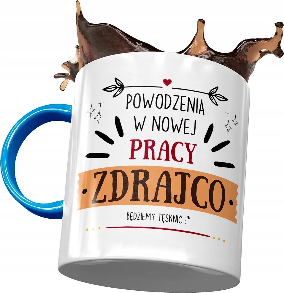 Kék Bögre Búcsú a Munkától Ajándék Nyomtatott Fotóval