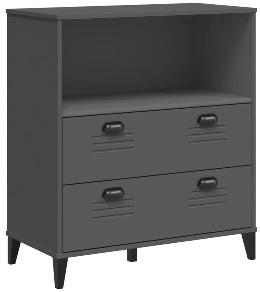 VIKEN antracitszürke szerelt fa könyvszekrény 80 x 40 x 90 cm