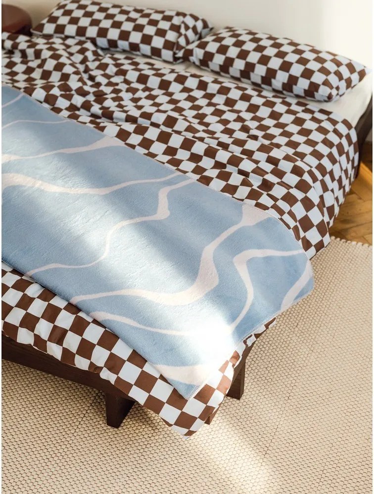 Kék-krémszínű takaró 150x200 cm Felu – noo.ma