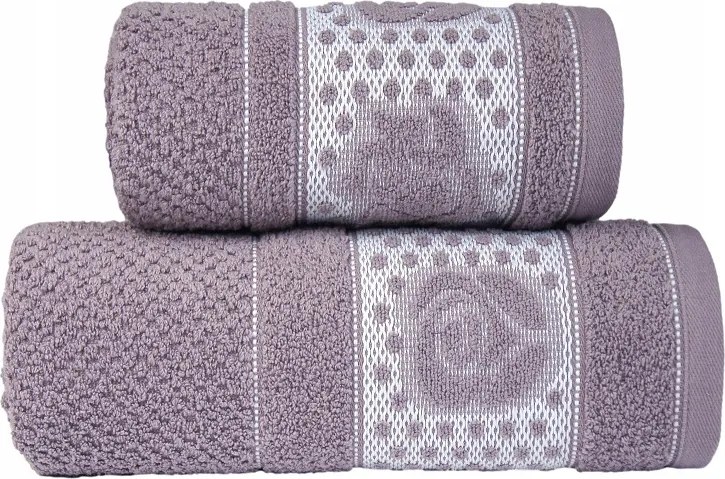 Dotti törölköző bordó pöttyös virágokkal 70x130 lavender twist lila