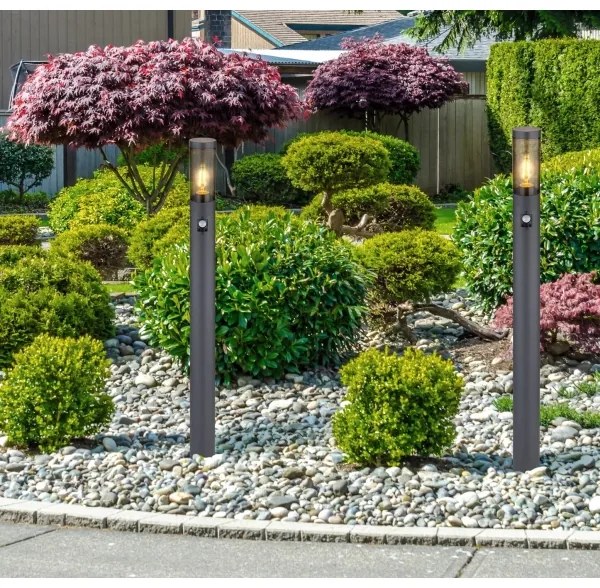 Globo 3159SAS - Kültéri érzékelős lámpa BOSTON 1xE27/15W/230V IP44 110 cm fekete