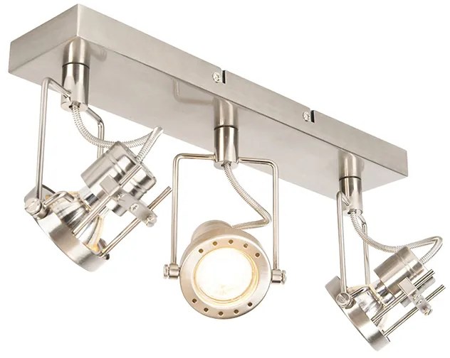 Ipari spotlámpa acél 3-lámpás forgatható és dönthető - Suplux