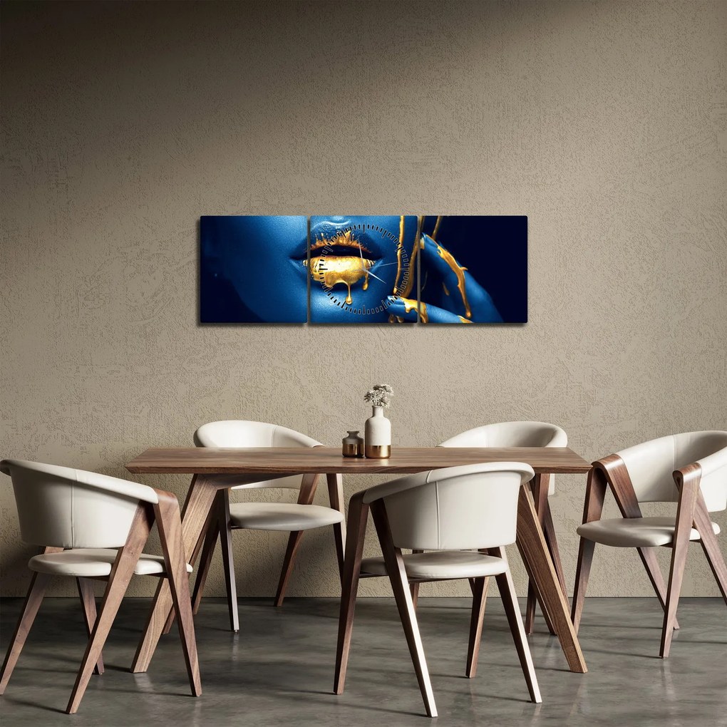 Egy emberi arc kép (órával) (90x30 cm)