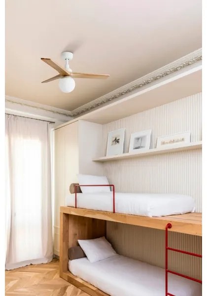 FARO 34281-11L - Mennyezeti ventilátor KLIM S 1xE27/15W/230V fenyő/fehér + távirányító