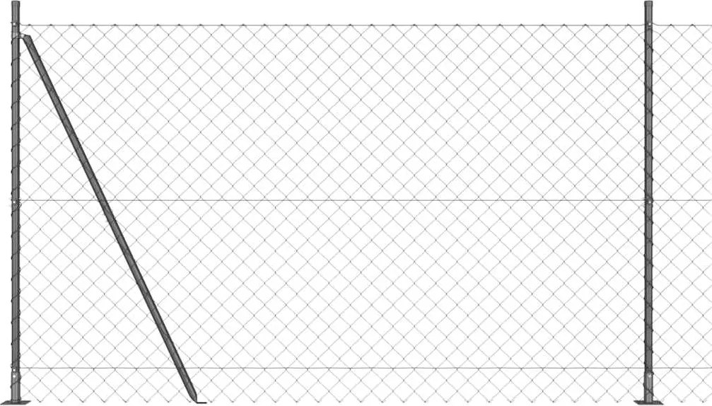 vidaXL Kerítésoszlop Szürke 10 x 1,6 m (60 x 60 mm háló) Acél és PVC
