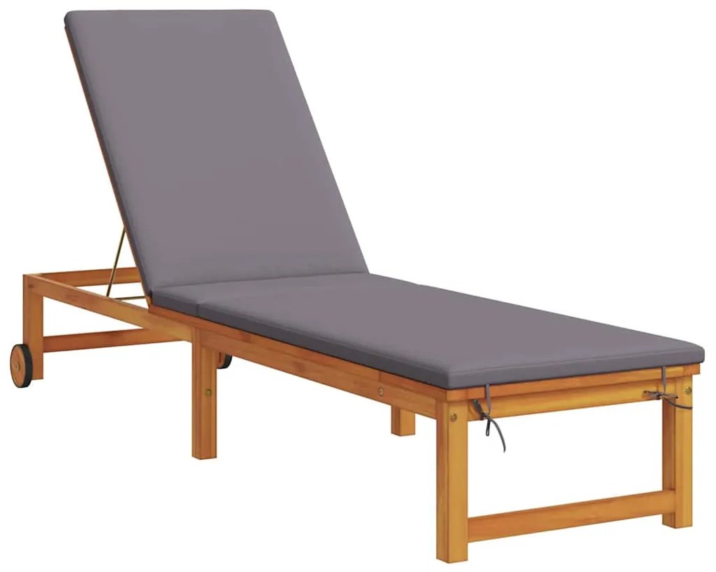 vidaXL Napozó Barna 202 x 53 x 89 cm Tömör Akácfa