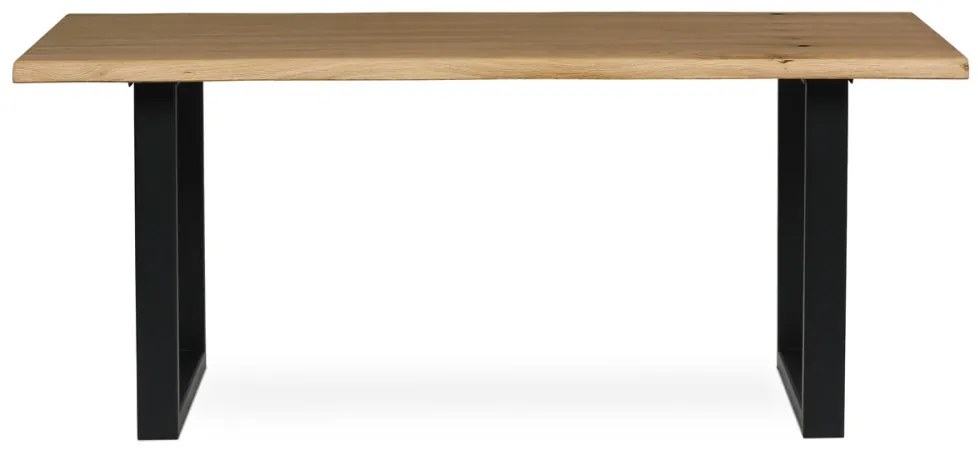 Masă de dining din stejar masiv cu picioare metalice 180x90x75 cm. DS-U180