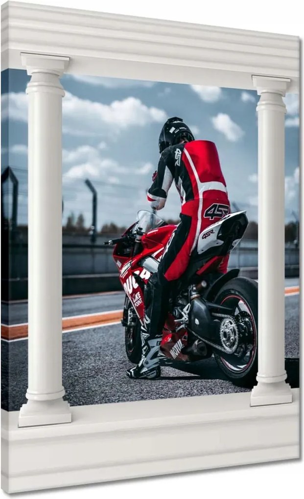 Vászonkép 50x70 Motorkerékpár a pályán