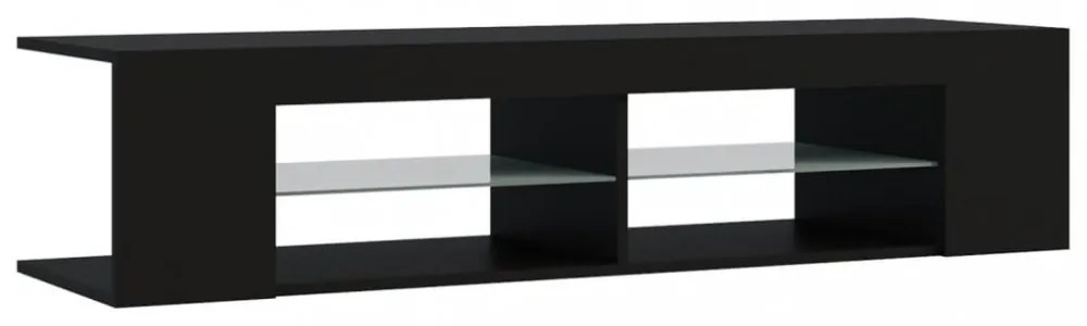 fekete TV-szekrény LED-lámpákkal 135 x 39 x 30 cm