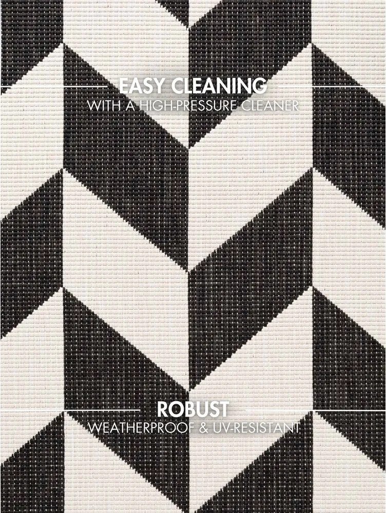 Fekete-krémszínű kültéri-beltéri szőnyeg 120x170 cm Haringey Terrick – Ted Baker