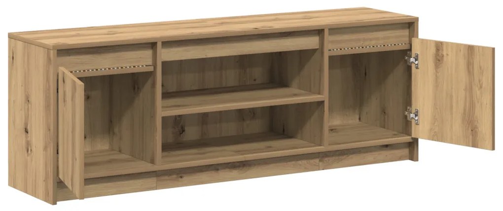 TV szekrény LED -es lámpákkal Barna 139.5 x 34 x 50 cm Faanyag
