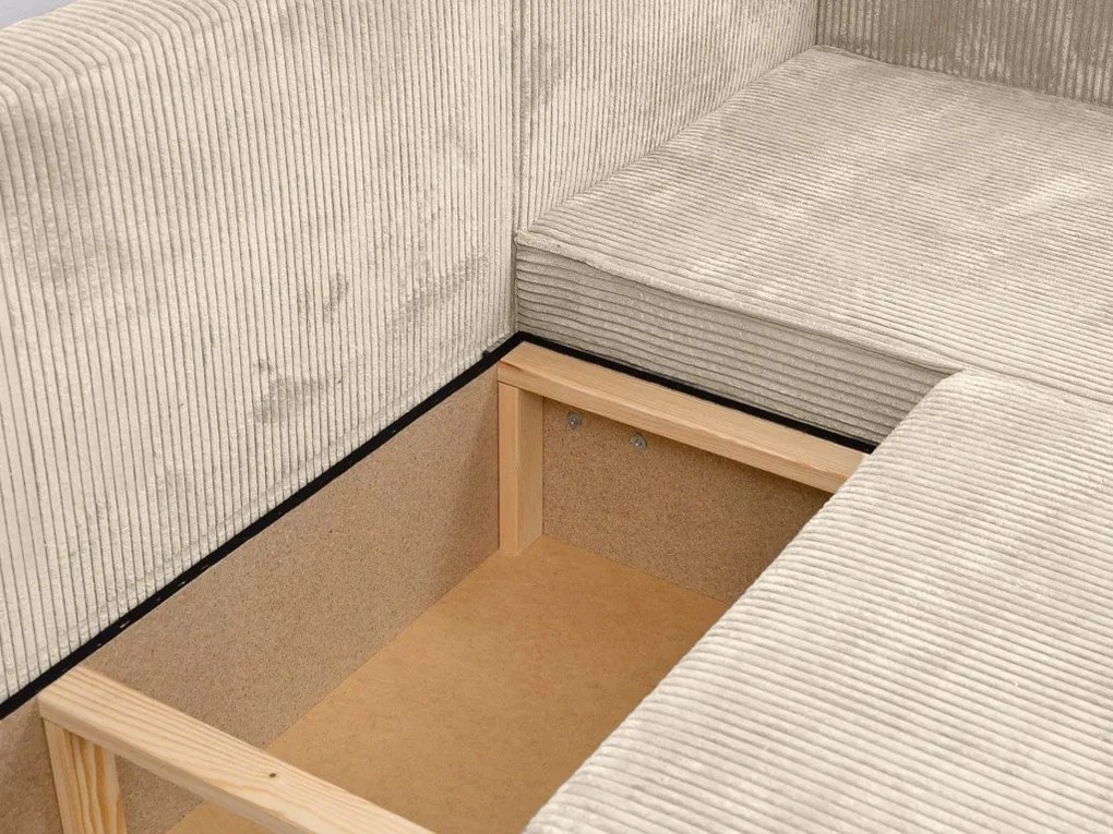 Krémszínű sarokkanapé SMART COSARO, kétoldalas + 2 párna AJÁNDÉK