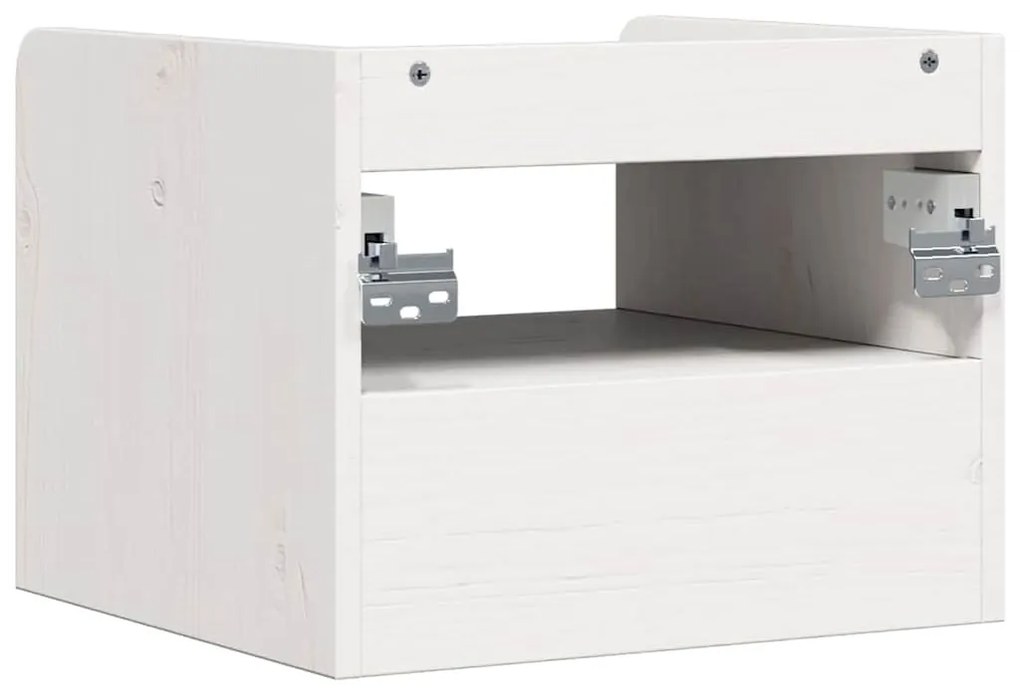 Éjjeli asztal 2 pcs Fehér 38 x 36 x 29.5 cm Tömör fenyőfa