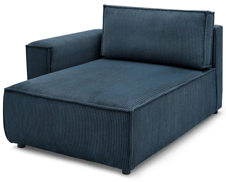 Sötétkék kordbársony kanapé modul (bal oldali) Nihad modular – Bobochic Paris