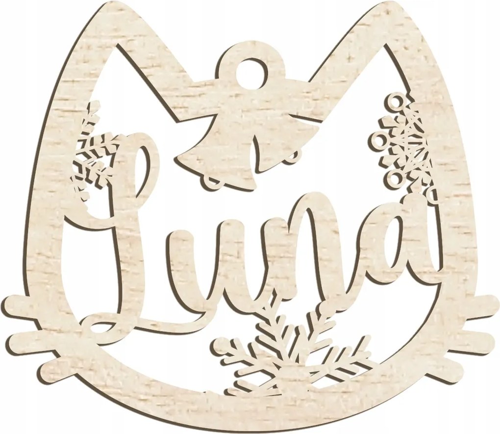 Személyre Szabott Bomba Kisállat Cica 10cm Név Fa