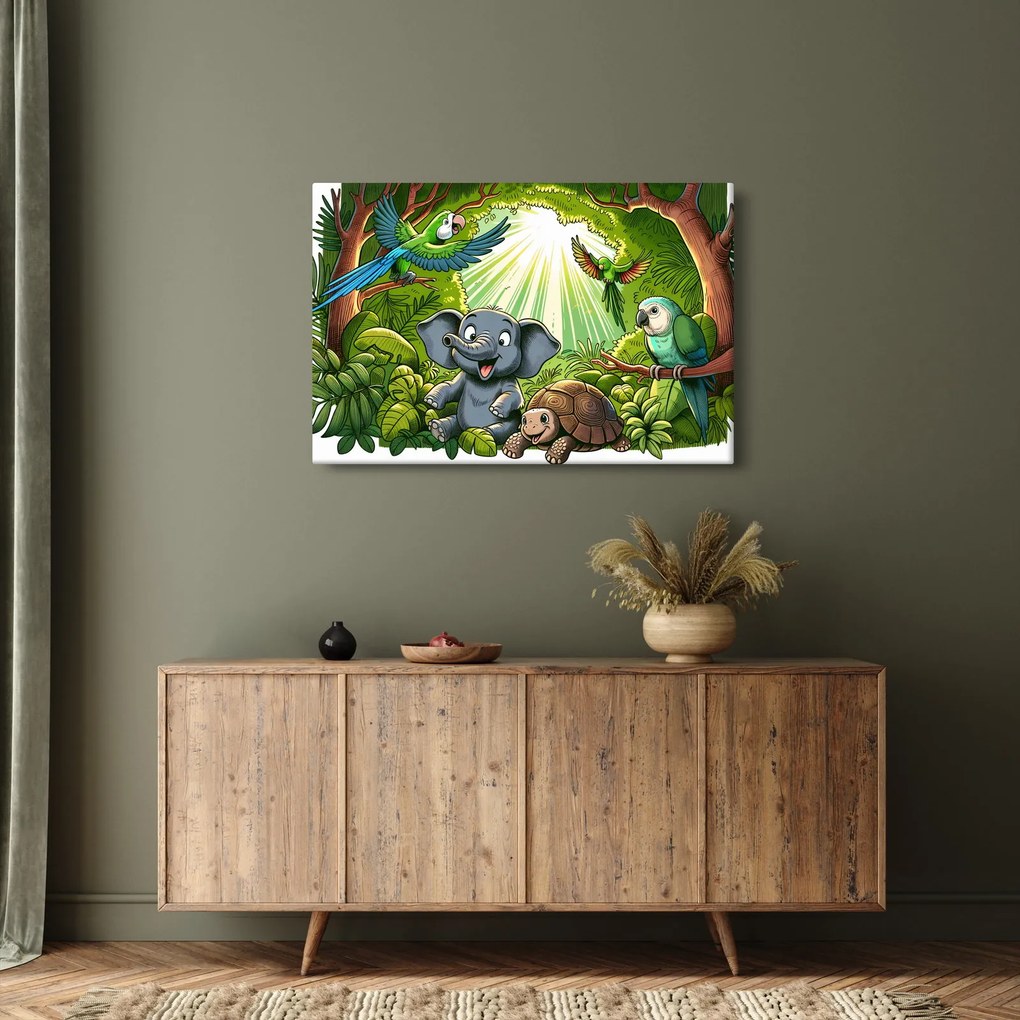 Kép - Vidám állatkák (90x60 cm)