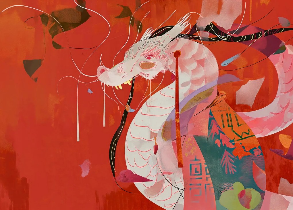 Poszter 70x50cm Orientatív Sárkány