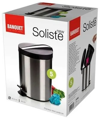 Banquet Soliste New Rozsdamentes acél szemétkosár 5 l, 5 l