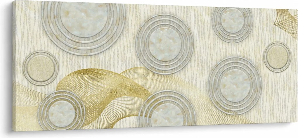 Kép - absztrakció, márvány körök (120x50 cm)