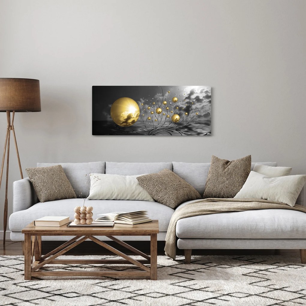 Okker gömbök képe (120x50 cm)