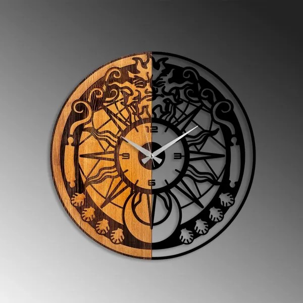 Fali óra 56 cm átmérő, 1xAA, fa/fém kivitel