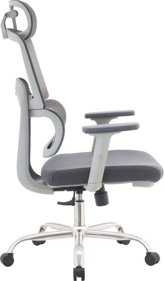 Irodai szék, szürke/króm, teherbírás 150 kg, BYRON
