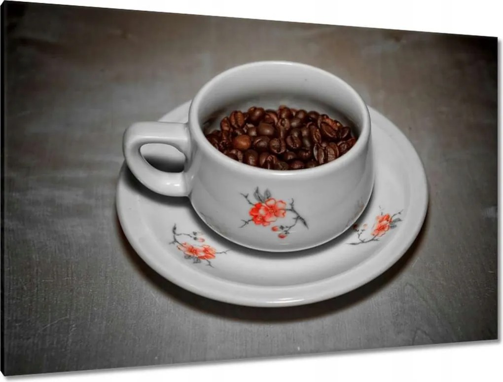 Képek 120x80 Kávébabok egy csészében