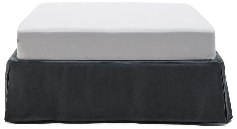 Antracitszürke kárpitozott egyszemélyes ágy 90x200 cm Jaira – Kave Home