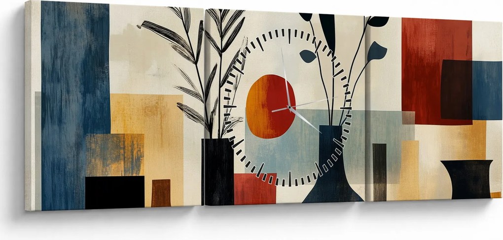 Kép - Kubista vázák (órával) (90x30 cm)