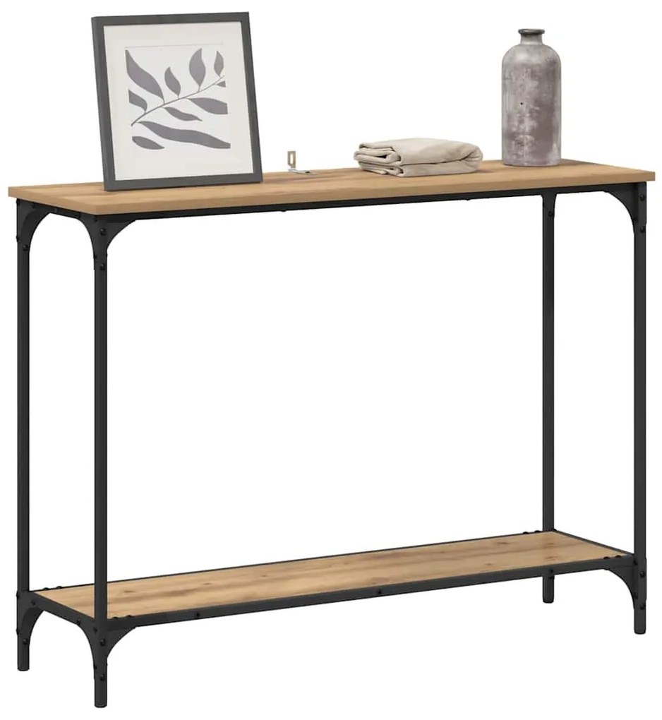Konzolasztal kézműves tölgy 101 x 30.5 x 75 cm Faanyag