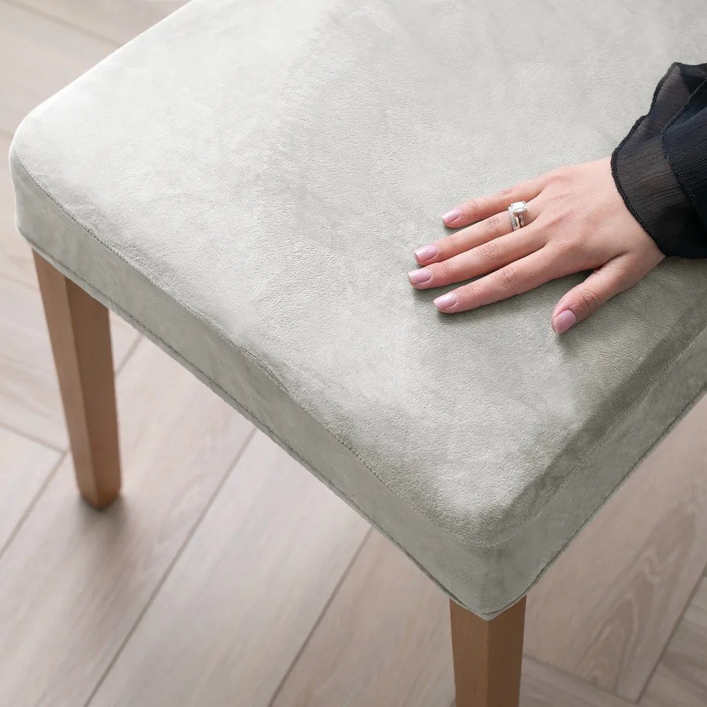 Világosszürke gumis szék huzat 48 cm Sento – Restilo