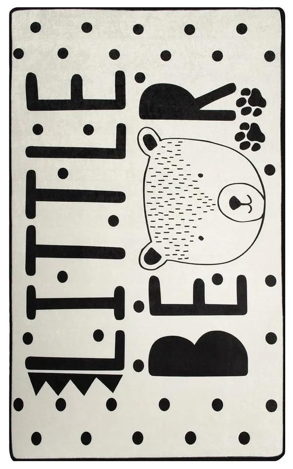 Little Bear fekete-fehér csúszásgátlós gyerekszőnyeg, 140 x 190 cm Chilai