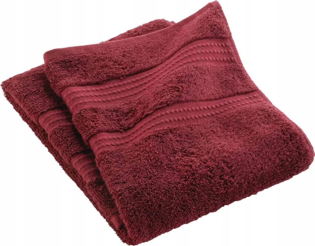 Fürdőlepedő Pamut frottír bordó 70x130