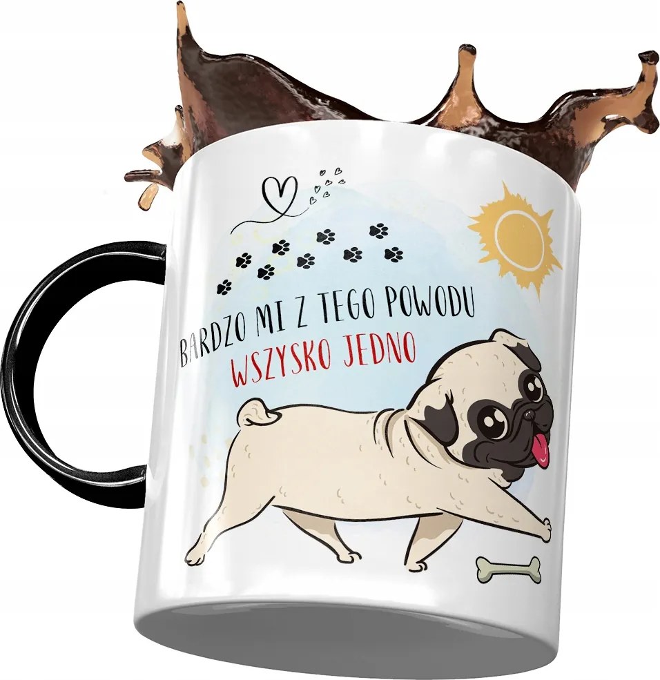 Fekete Kutyás Bögre Cuki Ajándék Nyomtatott Fotóval