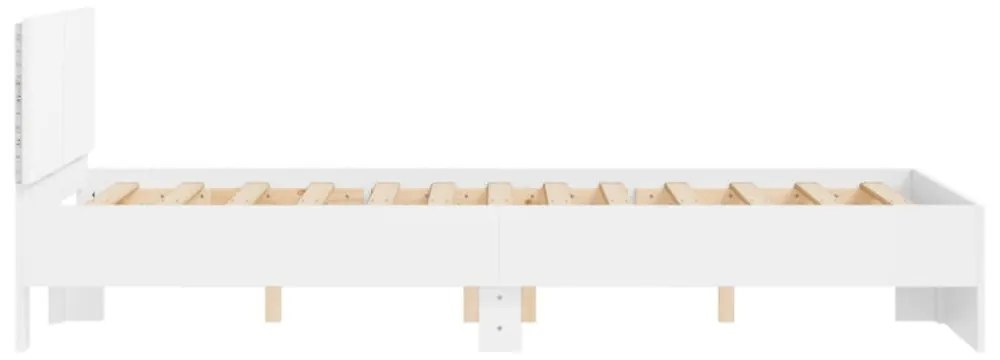 fehér ágykeret fejtámlával és LED-del 135 x 190 cm