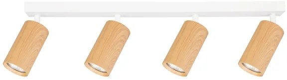 Brilagi - Spotlámpa SELE 4xGU10/30W/230V fehér/tölgy dekor