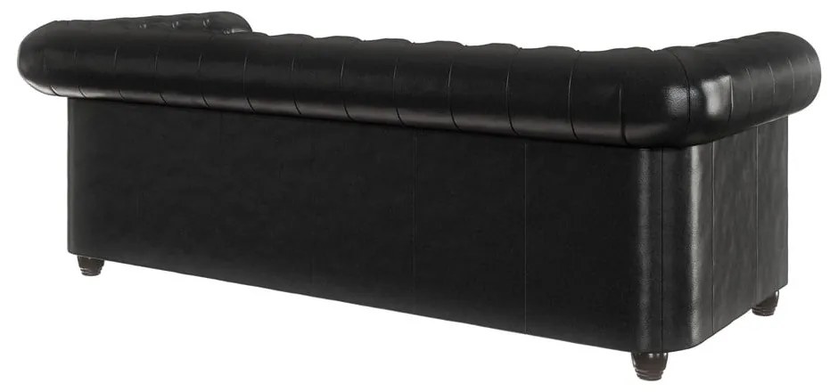 Fekete bőrutánzat kanapé 203 cm York – Ropez