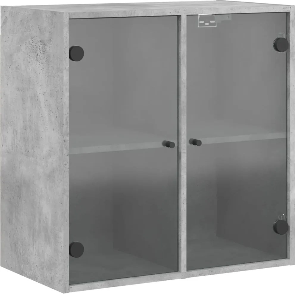 vidaXL betonszürke faliszekrény üvegajtókkal 68 x 37 x 68,5 cm